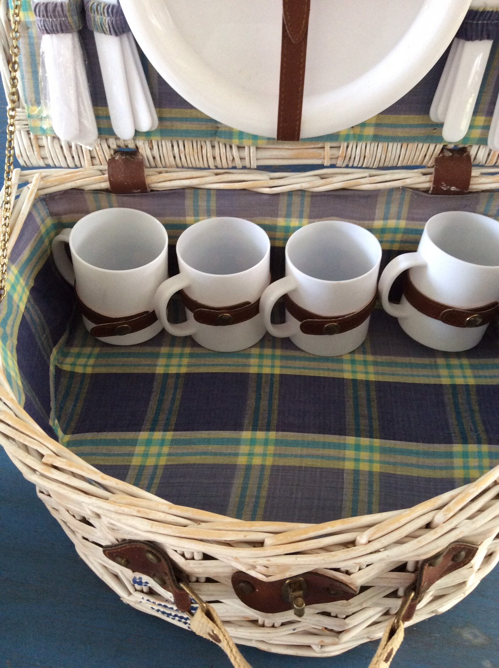 Picnic White Basket Vintage Picnic Basket Midcentury Basket - Etsy