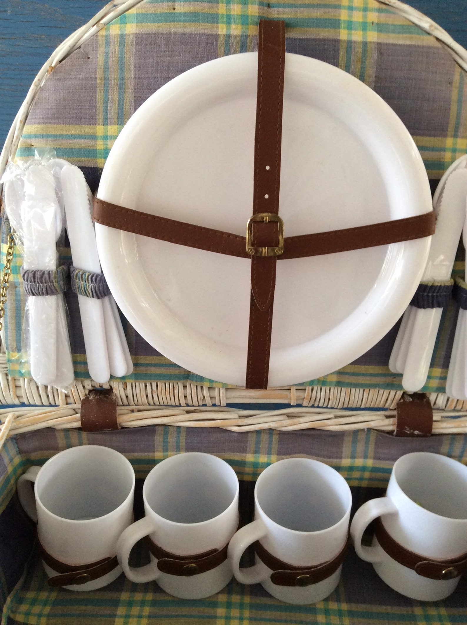 Picnic White Basket Vintage Picnic Basket Midcentury Basket - Etsy