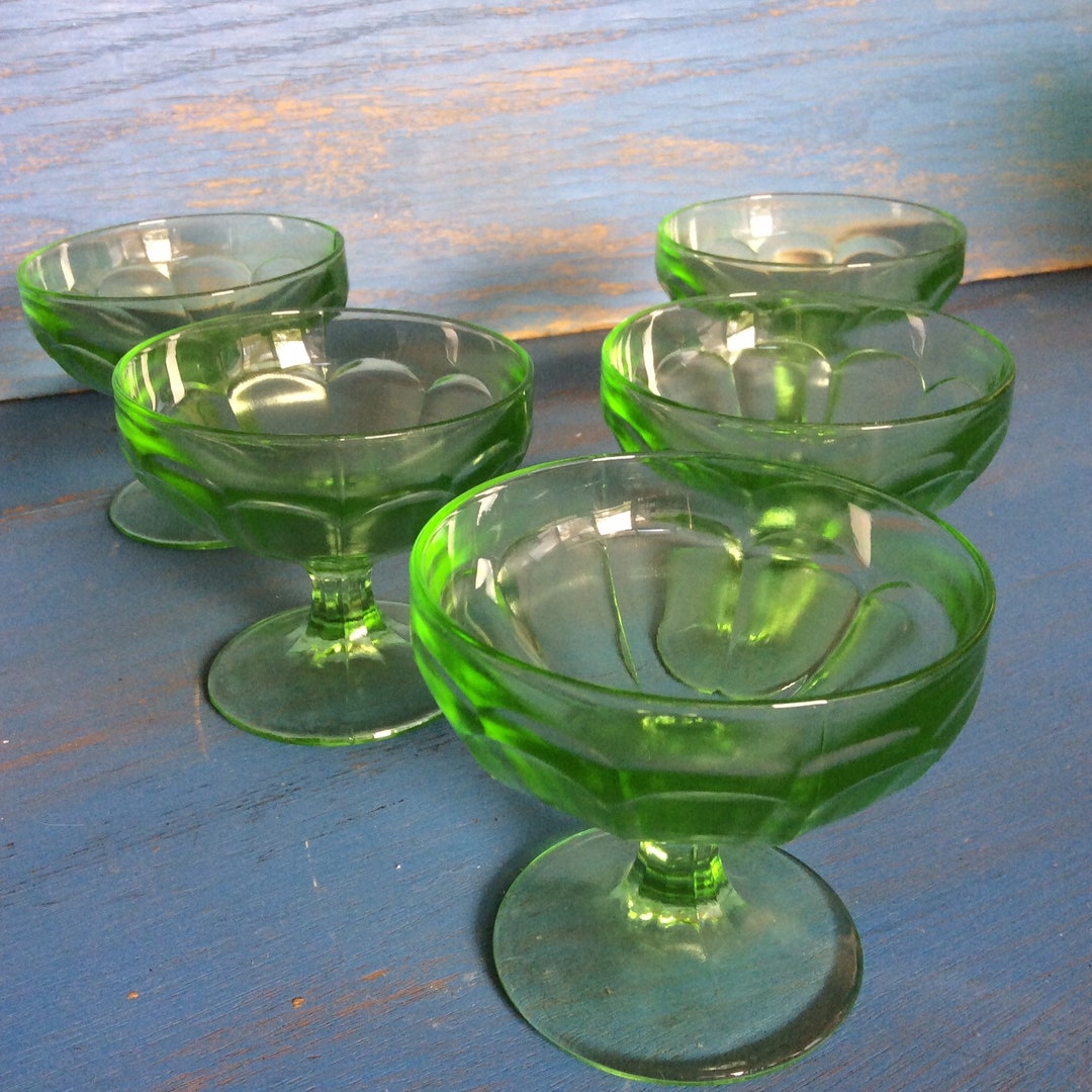 Ice Cream Glasses. Vintage Green Glasses Vintage Ice Cream Etsy