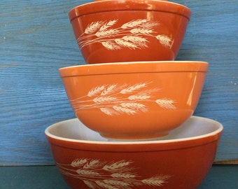 Pyrex. Vintage Pyrex Schale Herbsternte Set.