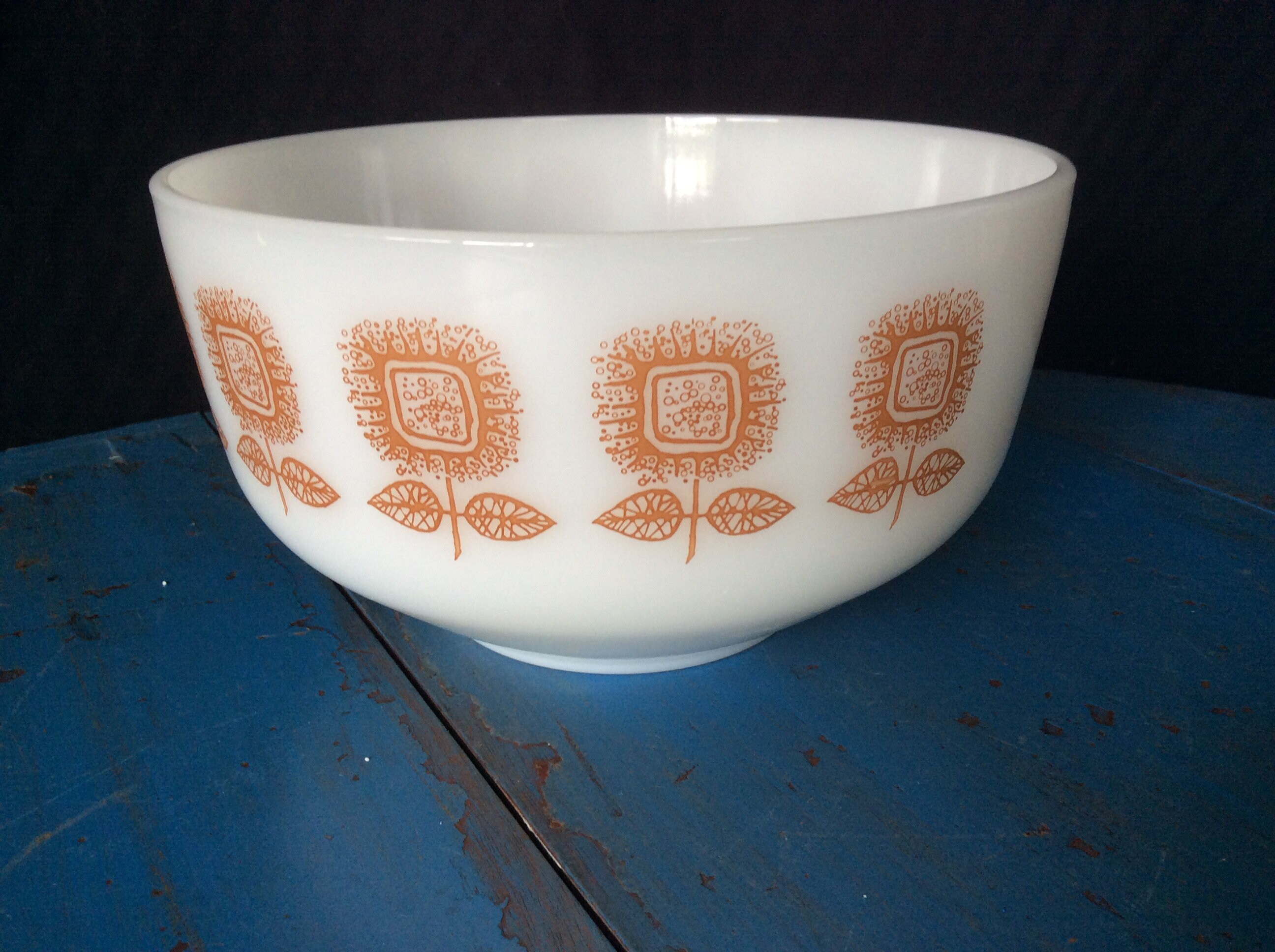 Vintage Federal Sunflower bowl 2 1/2 QT retro bowl Federal Etsy