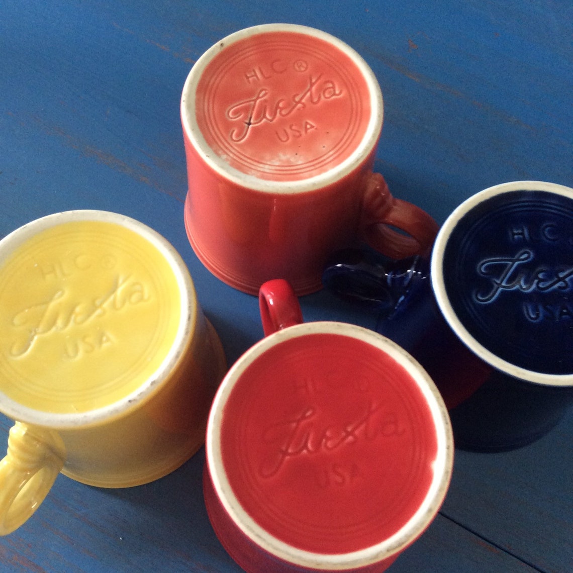 Fiesta coffee cups colorful Fiesta coffee mugs midcentury Etsy