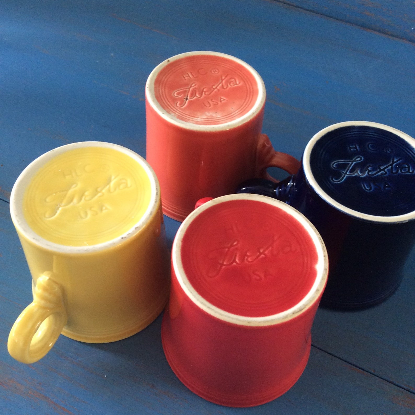 Fiesta coffee cups colorful Fiesta coffee mugs midcentury Etsy
