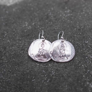 Silver Buddha Earrings