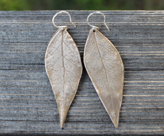 Bronze leaf earrings