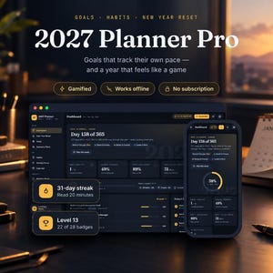 2027 Planner | HTML Interactive Life Goal Habit Tracker