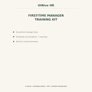 First Time Manager Training Kit | New Manager Toolkit | 8 Editable Leadership Templates