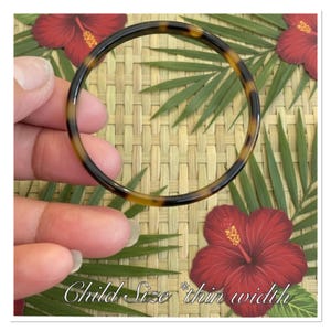 TS THIN Baby Child Size acrylic faux tortoise shell design polynesian bangle cuff Samoa Hawaii bracelet Size 6