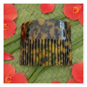 Hawaiian Samoan Acrylic faux tortoise turtle shell hair comb