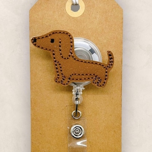 Dachshund Badge Reel, Weenie Dog Badge Reel, Nurse Badge Clip, Teacher Lanyard, Vet Tech Name Tag, Coworker Gift, Retractable ID Holder