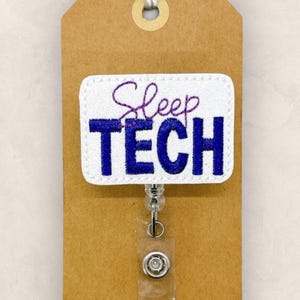 Sleep Tech Badge Reel, Sleep Center Badge Reel,  Polysomnographic Tech Badge Holder, Medical Badge Clip, Retractable ID Holder | GLITTER