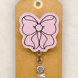 Pretty Pink Bow Badge Reel, Coquette Bow Badge Reel, Nurse Badge Clip, Teacher Lanyard, Coworker Gift, Badge Buddy, Retractable ID Holder