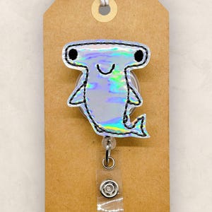 Hammerhead Shark Badge Reel, Fish Badge Reel, Nurse Badge Clip, Teacher Lanyard, Coworker Gift, Badge Buddy, Name Tag, Retractable ID Holder