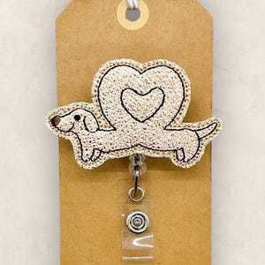 Dachshund Badge Reel, Weenie Dog Badge Reel, Nurse Badge Clip, Teacher Lanyard, Vet Tech Name Tag, Coworker Gift, Retractable ID Holder