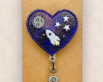 Space Badge Reel, Galaxy Badge Clip, Teacher Lanyard, Nurse Badge Holder, Retractable ID Badge Holder, Astrology Badge Buddy, Badge Pull