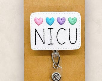 NICU Badge Reel, Intensive Care Badge, Nicu Nurse Badge Reel, Nursing Badge Reel, Hospital Lanyard, Retractable ID Badge Holder | GLITTER