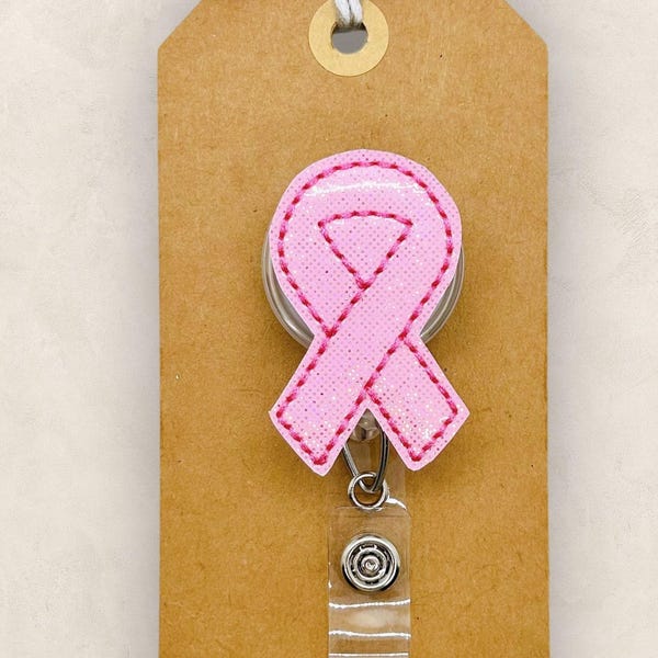 Breast Cancer Ribbon Badge Reel, Breast Cancer Badge Reel, Oncologist Badge Holder, Cancer Awareness Badge Reel, Nursing Badge Reel