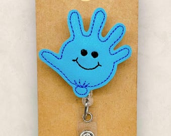 Balloon Glove Retractable Badge Reel: Funny Nurse ID Holder, Name Tag, Topper, Coworker Gift, Lanyard, MRI Safe, Heavy Duty Options | MATTE