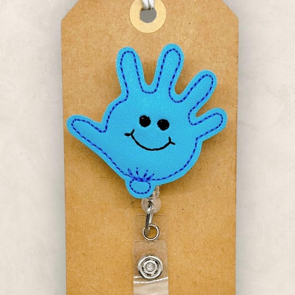 Balloon Glove Retractable Badge Reel: Funny Nurse ID Holder, Name Tag, Topper, Coworker Gift, Lanyard, MRI Safe, Heavy Duty Options | MATTE