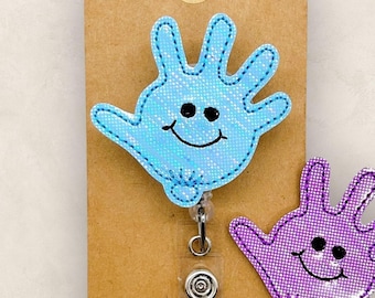 Balloon Glove Badge Reel, Funny Nurse Badge Reel, Medical Lanyard, Coworker Gift, Badge Buddy, Interchangeable, Retractable ID Badge Holder