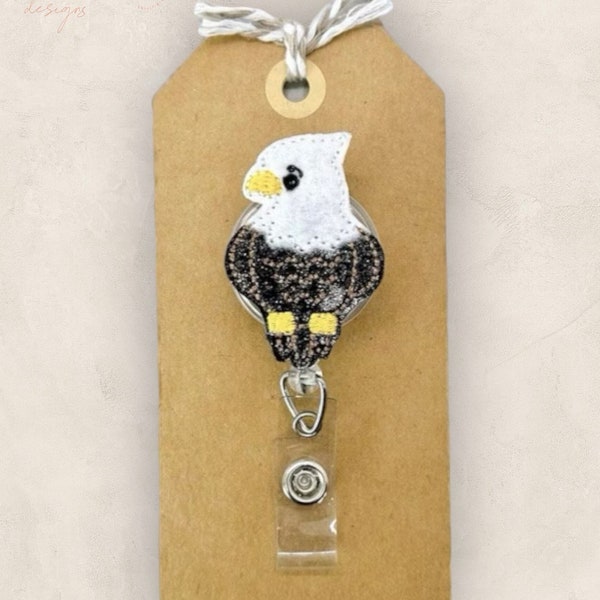 Bald Eagle Badge Reel, Patriotic Bird Badge Reel, Nurse Badge Reel, Teacher Lanyard, Retractable Badge Holder, Bird Lover Gift, Badge Buddy