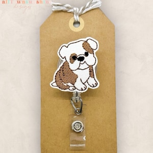 Bulldog Badge Reel, Bulldog Mom Badge Reel, Dog Badge Clip, Nurse Badge Holder, Teacher Lanyard, Retractable ID Badge Holder, Badge Buddy