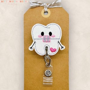 Braces Tooth Badge Reel, Dental Hygienist Badge Reel, Orthodontist Badge Reel, Dentist Badge Reel, Retractable ID Badge Holder, Badge Buddy
