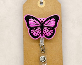 Hot Pink Butterfly Badge Reel, Monarch Butterfly Badge Holder, Nurse Badge  Reel, Teacher Lanyard, Retractable ID Badge Holder, Badge Buddy