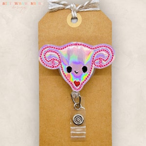 Bobine de badge pour utérus, bobine de badge d'infirmière, bobine de badge de spécialiste de la fertilité, bobine de badge d'infirmière autorisée, bobine de badge OBGYN, porte-badge rétractable, tirette pour nom