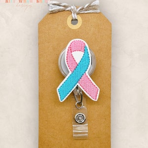 Infant and Pregnancy Loss Ribbon Badge Reel, Awareness Badge Reel, Nurse Badge Clip, Teacher Lanyard, Badge Buddy, Retractable ID Holder