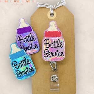 Bottle Service Badge Reel, Colored Baby Bottle Badge Reel, Nurse Badge Holder, L & D Badge Reel, Baby Nurse Badge, Retractable  Badge Holder