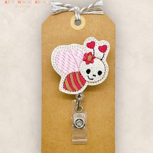 Girl Love Bug Badge Reel, Valentine Badge Reel, Bug Badge Clip, Nurse Badge Holder, Teacher Lanyard, Badge Buddy, Retractable Badge Holder