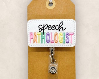 Speech Pathologist Badge Reel, SP Badge Holder, SLP Assistant Badge Reel, SP Student, Retractable Badge Holder, Badge Buddy, Co-Worker Gift