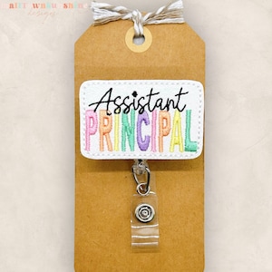 Assistant Principal Badge Reel, Vice Principal Badge Holder, School Lanyard, Retractable Badge Holder, Badge Buddy, Coworker Gift | GLITTER