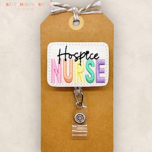 Hospice Nurse Badge Reel, Nurse Badge Reel, Retractable ID Badge Holder, Coworker Gift, Badge Buddy, Name Pull, Badge Reel Topper