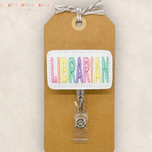 Librarian Badge Reel, Library Badge Holder, Children's Librarian Lanyard, Retractable ID Badge Holder, Badge Buddy, Librarian Gift Idea