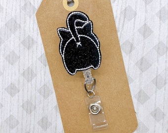 Black Cat 1.5 Id Badge Holder Fun Badge Reel Vet Badge Veterinarian Badge Nursing Badge Medical Badge Veterinarian Badge Teacher Badge Reel Id Badge Reel