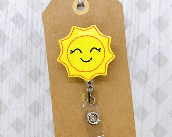 Summer Sun lover retractable ID badge holder Nurse badge reel nurse accessory