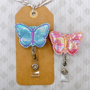 Butterfly Badge Reel Butterfly Badge Holder Butterfly Gifts Pink Butterfly  Badge Clip Cute Badge Reel Nurse Badge Reel Teacher 