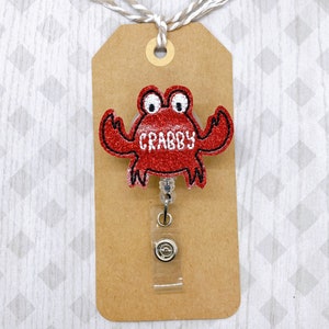 Crabby Badge Reel, Crab Badge Reel, Nurse Badge Reel, Teacher Lanyard, Summer Badge Reel, Funny Badge Reel, Retractable ID Badge Holder