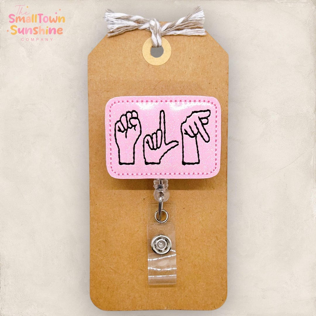 SLP Sign Language Badge Reel, Speech Therapist Badge Reel, ASL Badge ...