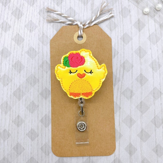 Spring Chick Badge Reel, Easter Badge Reel, Baby Chick Badge Reel