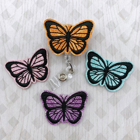Butterfly Badge Reel, Monarch Butterfly Badge Holder, Nurse Badge Reel,  Spring Badge Reel, Insect Badge Reel, Retractable ID Badge Holder 