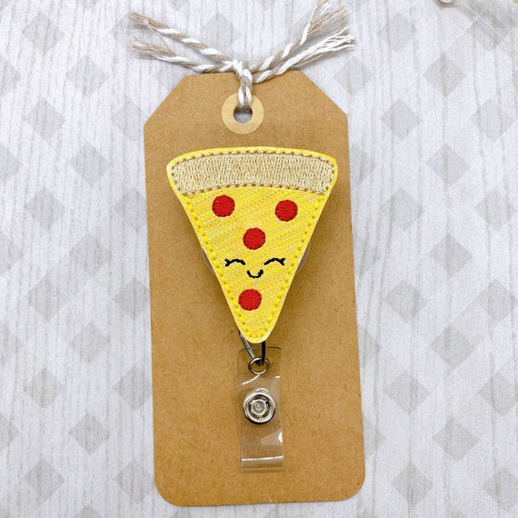 Pizza Slice Badge Reel, Pizza Badge Holder, Takeout Badge Clip