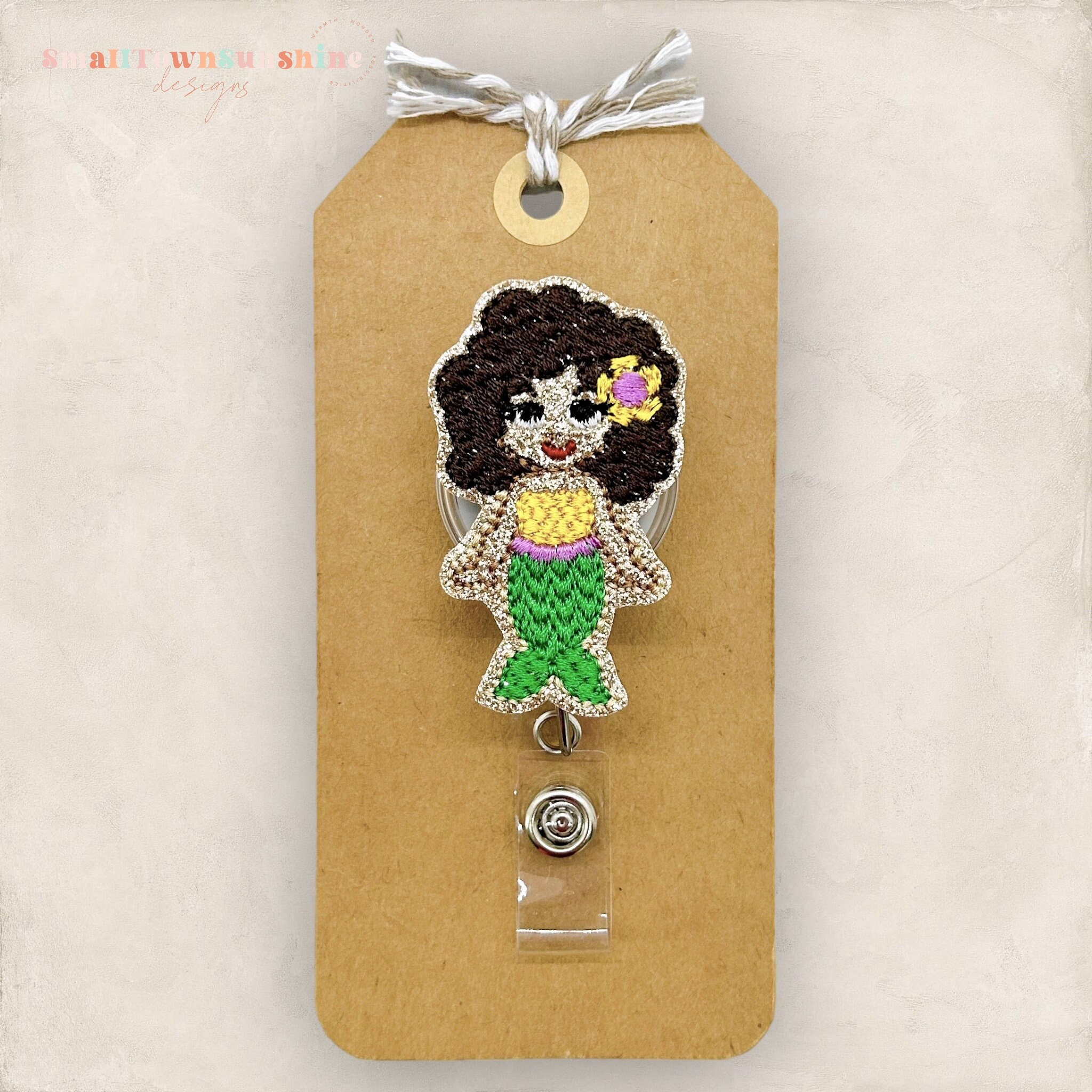 Brown Skin Mermaid Badge Reel Summer Badge Clip Nurse Badge - Etsy