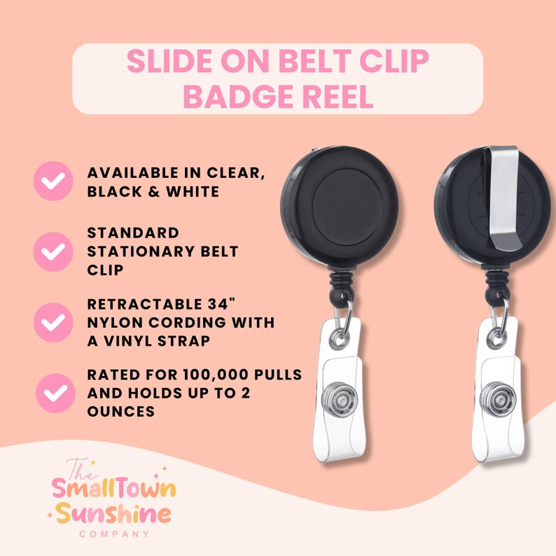 Slide on Belt Clip Badge Reel