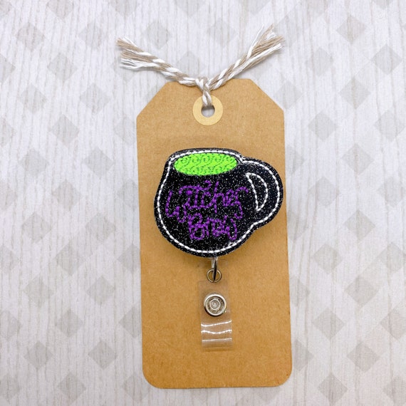 Cauldron Badge Reel, Halloween Badge Reel, Retractable ID Badge Holder, Nurse  Badge Clip, Teacher Badge Pull, Glittery Badge Topper