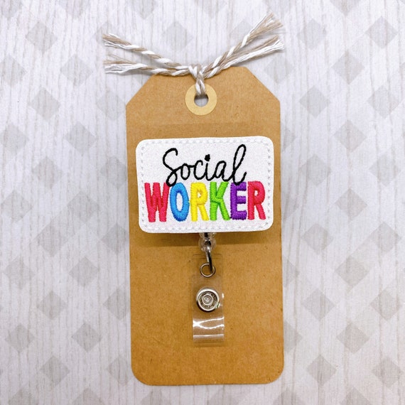 Social Worker Badge Reel, Social Worker ID Badge Holder, Retractable ID  Badge Holder, Name Badge, Social Worker Lanyard, Social Worker Gift 
