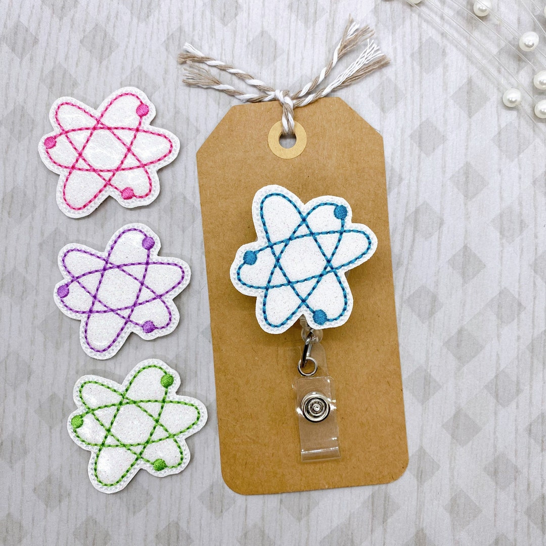 Atom Badge Reel, Medical Lab Tech Badge Reel, Scientist ID Holder