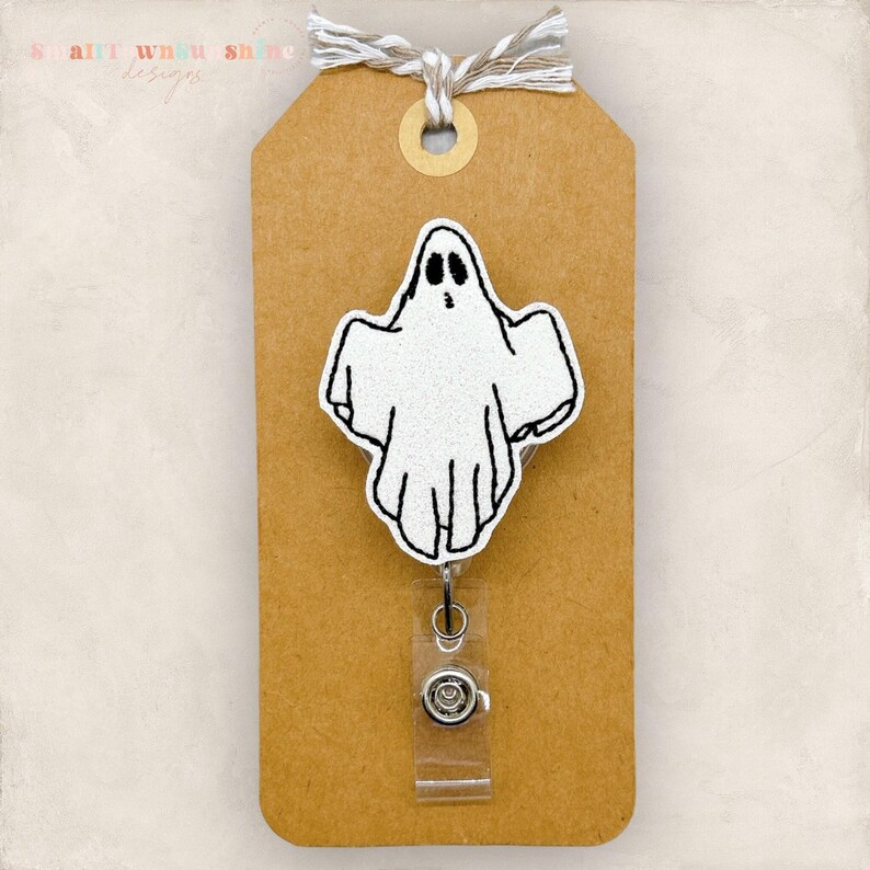 Spooky Ghost Badge Reel, Glow In The Dark Badge Holder, Halloween Badge Clip, Nurse Badge Reel, Teacher Lanyard, Retractable Badge Holder